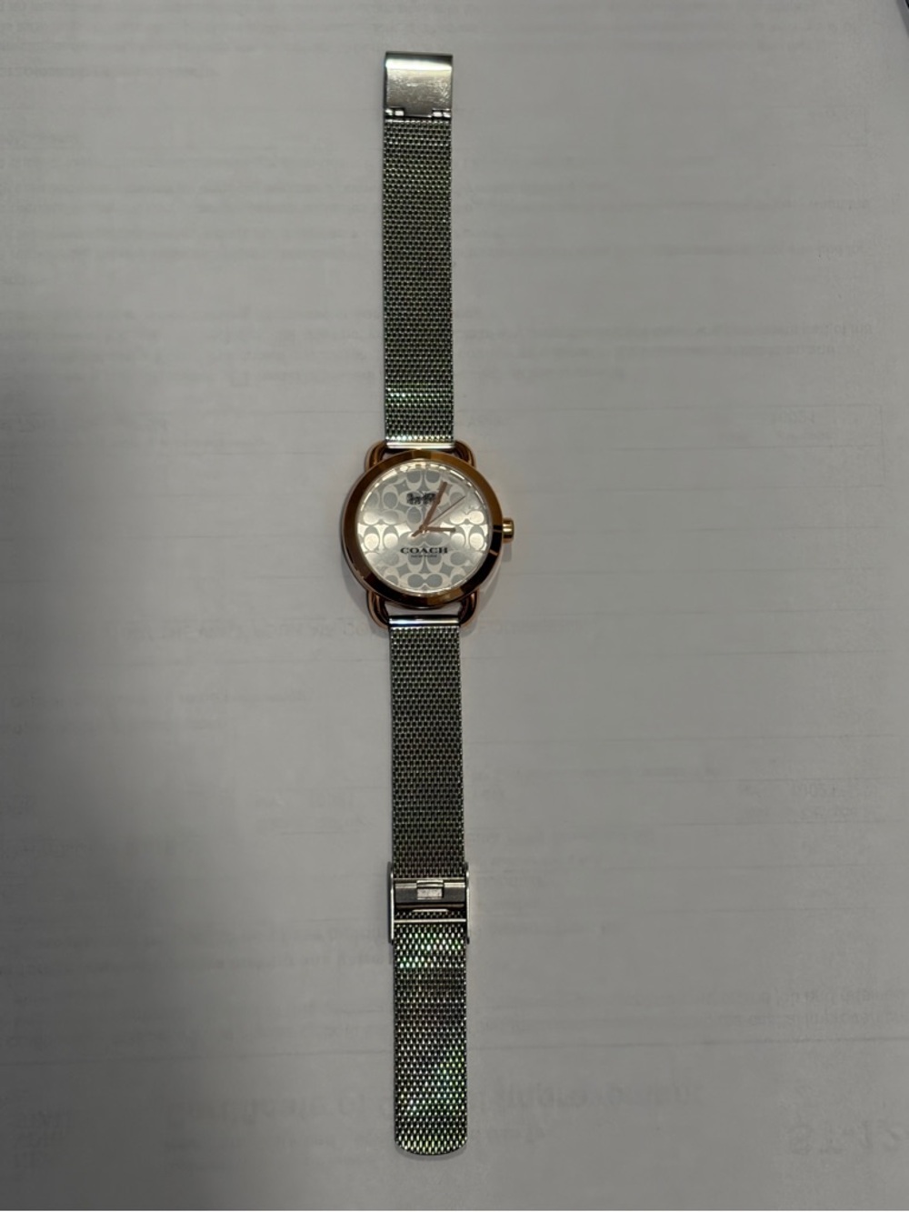 NWT Coach Rose Gold and Silver Mesh Bracelet Watch - Picture 3 of 5